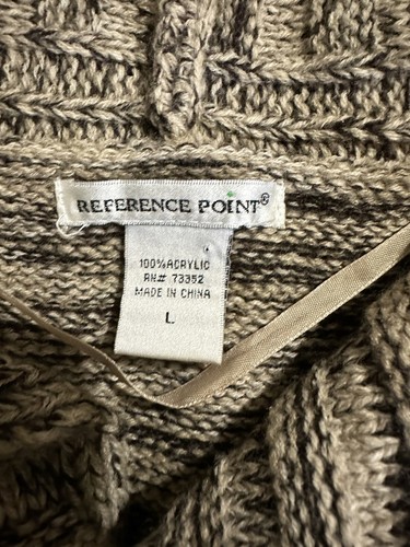 Reference Point Sleeveless Sweater Cardigan Large Open Brown. Pre-owned. - Picture 2 of 5