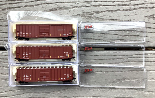 3 ATLAS 1/160 N CN & CN ( GTW ) Precision Design 50' Rib-Side Brown Box Cars NIB - Picture 9 of 14