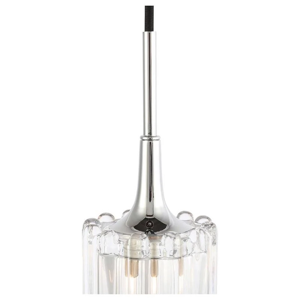 Colgante halógeno de vidrio Woodbridge Lighting Regent Park 1Lt en cromo/bronce Foto 3 de 4