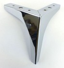 4x Tall metal chrome sofa legs replacement furniture feet 130mm high    BT403-13