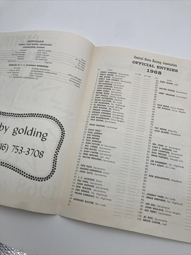 Capital Speedway 1968 Complimentary Program Vintage RARE - Picture 2 of 3