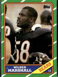 1986 Topps Wilber Marshall Chicago Bears #25