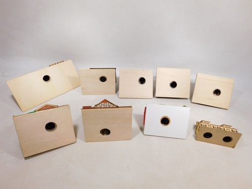 8x H0 1:87 Modell Haus Landhaus Bahnhof Pappe Kunststoff Holz #DW355-5 - Bild 5 von 5