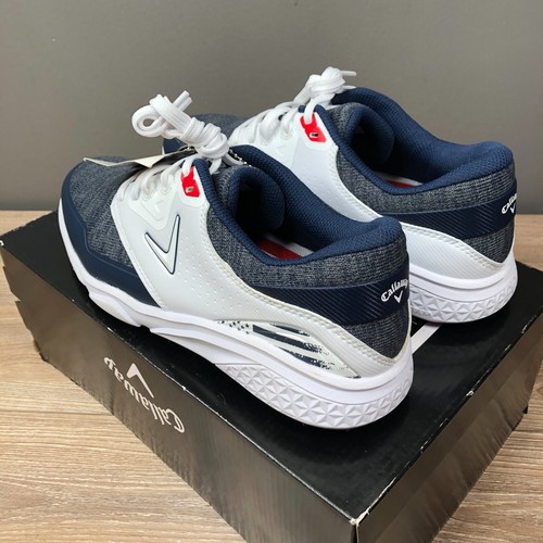 Callaway Coronado V3 SL Mens Sz 8.5 Golf Shoes Red White Blue Waterproof Lace-Up - Picture 8 of 12