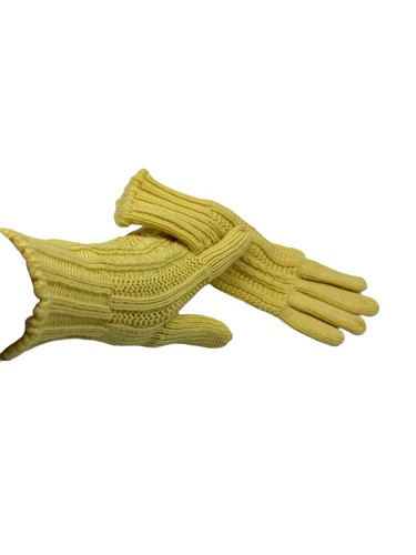 Vintage handgestrickte Wollhandschuhe - gelbe Winterhandschuhe - Handarbeit - top  - Bild 5 von 7