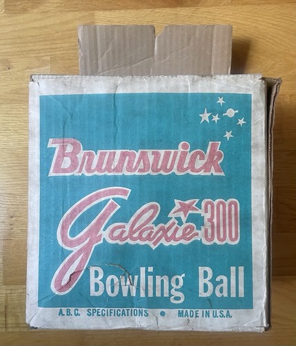 Vintage Brunswick Galaxie 300 Bowling Ball Box Blue & Silver BOX ONLY - Picture 3 of 9