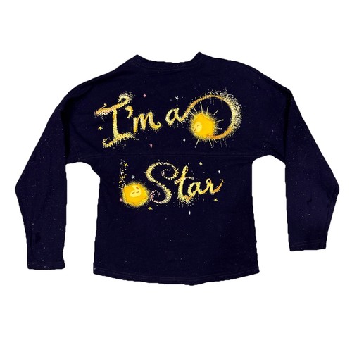Disney Kids Size 7/8 Wish I'm A Star Purple Long Sleeve Spirit Jersey Youth - Picture 6 of 7