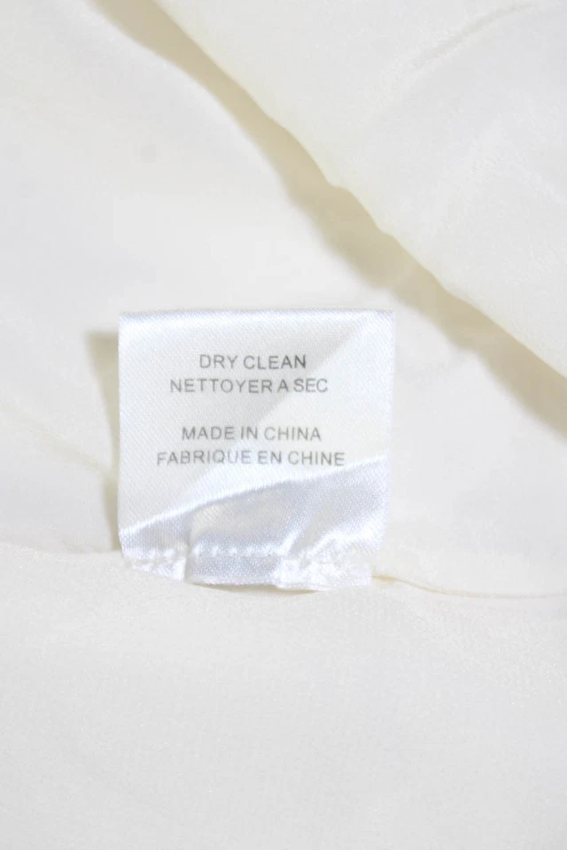 Camisa de seda blanca Joseph para mujer manga larga con botones delanteros cuello en V talla FR 38 Foto 4 de 4