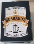 NEW NIB French Press Coffee Maker Dad Funny Nutrition Labels Stainless Steel
