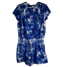 Polo Ralph Lauren Girls Blue Logo Romper Jumper Size M 8-10 100  Cotton