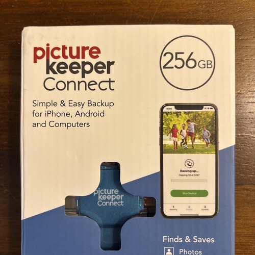Picture Keeper Connect USB Drive 256GB for iPhone Android PC-New/Sealed-Blue - Photo 2/11