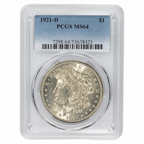 1921D Morgan Silver Dollar $1 PCGS MS 64