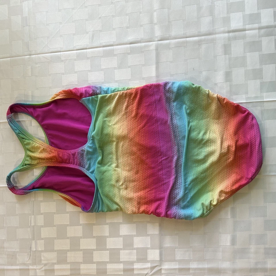 Купальник для девочек Speedo размер 12 радужный цельный спортивный детский для плавания - Изображение 4 из 4