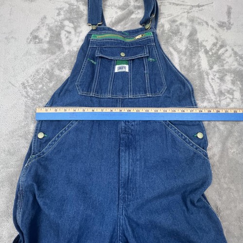 Liberty Overalls Mens 32x30 Blue Denim Bib Carpenter Workwear Utility Pockets - Picture 8 of 16