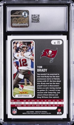 2022 PANINI ABSOLUTE SPECTRUM #78 TOM BRADY CGC 10 GEM MINT | eBay