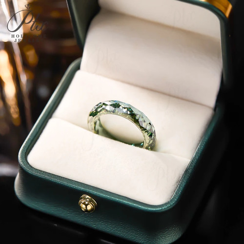 Rare Real Moissanite Ring Engagement Wedding Ring Luxury Band Jewelry Free Chain - Picture 10 of 28