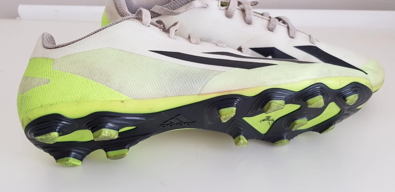 •• Scarpe da calcio Adidas X CrazyFast.1 FG bianco giallo taglia UK 7 ••