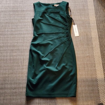 green emerald velvet dress Calvin Klein Women's Sleeveless A-line Belted Midi Dress, Meadow, 12 at  Amazon Women's Clothing store