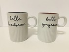 Hello Handsome Hello Gorgeous Text Coffee Tea Mugs Cups Set White Red Black 16oz