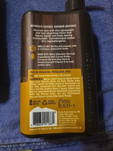 Every Man Jack Hand, Body Lotion Sandalwood, 13.5 Oz Paraben Phthalates Free (2) - Picture 3 of 4