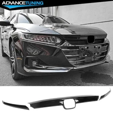 Fits 21-22 Honda Accord OE Style Gloss Black Front Grille Trim +Eyelid Cover ABS