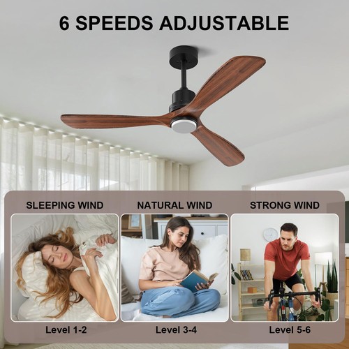 52" Ceiling Fan with Light Remote Control, Noiseless Reversible DC Motor - Picture 4 of 9