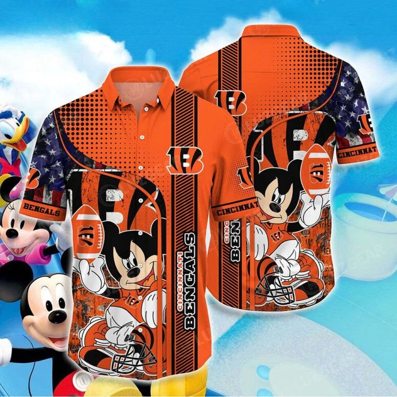 Cincinnati Football Mickey Playmaker Hawaiian Shirt