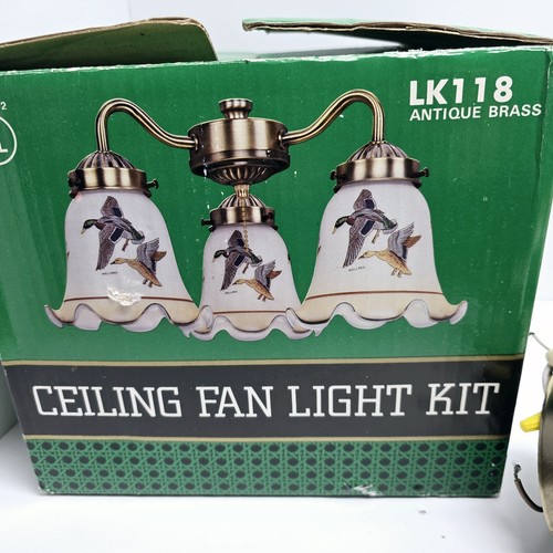 Vintage 5" Glas Deckenventilator Licht Kit Stockente Ente in Box - Bild 9 von 9