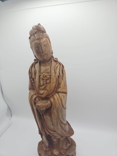 Chinesische Holzfigur geschnitzt - Bild 7 von 15