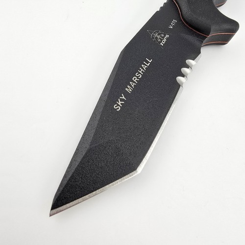 TOPS Sky Marshall Fixed Blade Knife 1095 Tanto Black G10 Kydex Sheath SKY-01 - Picture 4 of 16