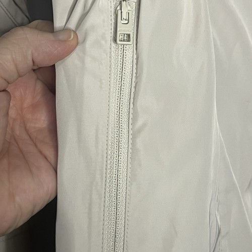 Athleta Forecast Rain Hooded Trench Coat Women Small Ivory High Low Lightweight - Picture 8 of 11