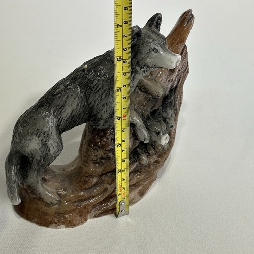 Vintage WOLF pack family wax shaped Candle 7 Inch - Picture 7 of 10