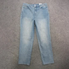 Style & Co Jeans Womens 16 Light Wash Blue Straight Leg High Rise Slimming Denim