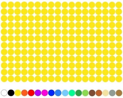 1300 Klebepunkte 15mm Gelb Kreise Punkt selbstklebend Aufkleber Inventur Folie