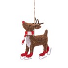 Sass & Belle Skating Rudolph Felt Decoration Christmas Hanging Decoration