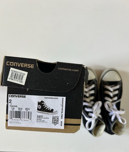 Converse Chuck Taylor All Star Boys Shoes Size 2, Black - Picture 3 of 3