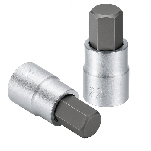 Force pro 10/12/14/17/19mm 3/8 &1/2" drive hex Allen socket Bit set S2 CrV-MO - Picture 4 of 4