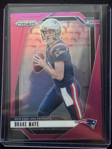2024 Panini Prizm NFL Drake Maye #329 Pink Wave Rookie RC New England Patriots - Picture 1 of 2