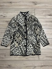 Womens Geiger Austria Boiled Wool Geometric Coat Jacket sz 46 40in Tyrol Loden