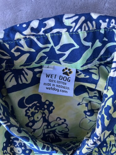 Wet Dog Tropical Hawaiian Button Up Graphic Shirt Mens  Large Retro Design - Picture 8 of 8