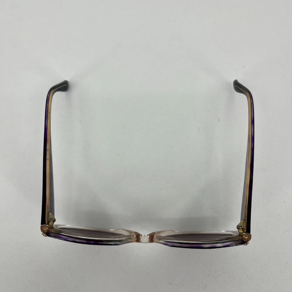 Gafas de sol vintage años 70 verde púrpura translúcidas de gran tamaño marcos Francia para mujer Foto 3 de 4