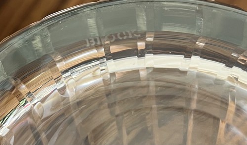 11” Block Crystal Hand Cut Mouth Blown Pitcher Glass Water Jug Rhapsody - Picture 5 of 7