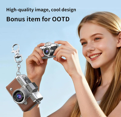 Retro Mini Keychain Camera,Portable Digital Video Camcorder with 1.47Inch Screen