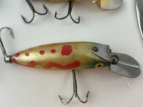 17 Vintage Assorted Fishing Lure Top Water Spoons Little Cleo Heddon L&S Lot - Picture 12 of 22