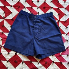 Vintage 1970s 80s Women s Blue Poly Bled Shorts As Is Worn