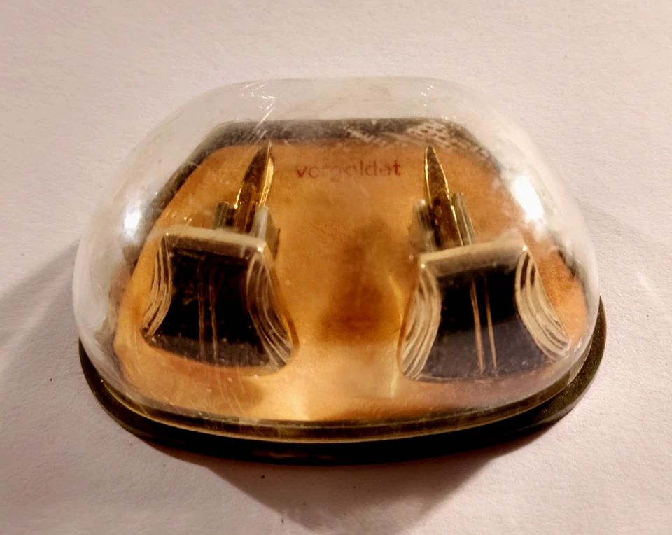 Manschettenknöpfe, schwarzer Stein, vergoldet, Schatulle - Manschettenknöpfe Set - Bild 4 von 4