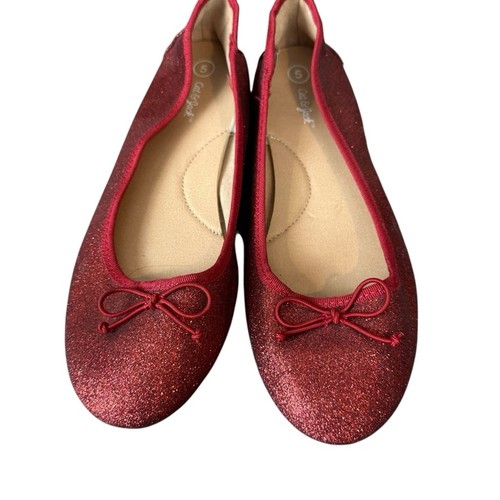 Cat & Jack Dorothy Zauberer von Oz Halloween rot Glitzer Ballerinas Mädchen Gr. 5 - Bild 2 von 7