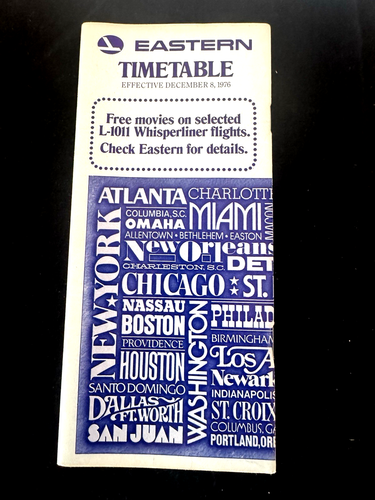 (2) VTG. 1976 &1977 Eastern Airlines System Timetables & (1) Local CLT Timetable - Picture 3 of 12