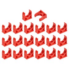 20Pcs PVC Water Pipe Clamps Clips, U-Shaped Holder Buckles for 25mm OD, Red
