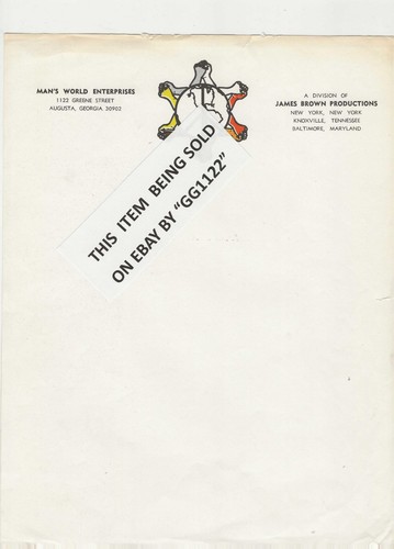 JAMES BROWN PRODUCTIONS - ORIGINAL 8x10 Letterhead Man's World En. 1972